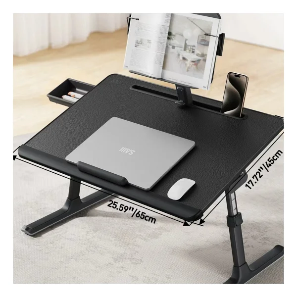 Bix Saiji K10 XXL Katlanabilir Laptop Masası Kitap Standlı PVC Deri 5 Kademeli Çalışma Masası - Görsel 4
