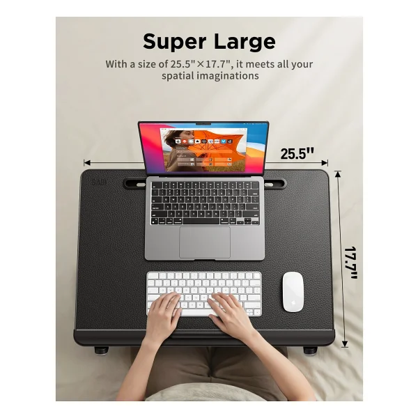 Bix Saiji K10 XXL Katlanabilir Laptop Masası Kitap Standlı PVC Deri 5 Kademeli Çalışma Masası - Görsel 5