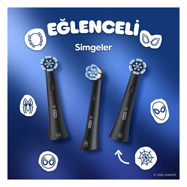 Oral-B iO Marvel Spiderman 4'lü Çocuk Diş Fırçası Başlığı - Görsel 8