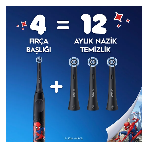 Oral-B iO Marvel Spiderman 4'lü Çocuk Diş Fırçası Başlığı - Görsel 10