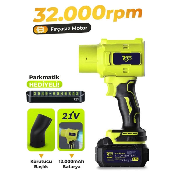 7GO 7GAB01 12000 mAh Üfleme Makinesi - Görsel 8