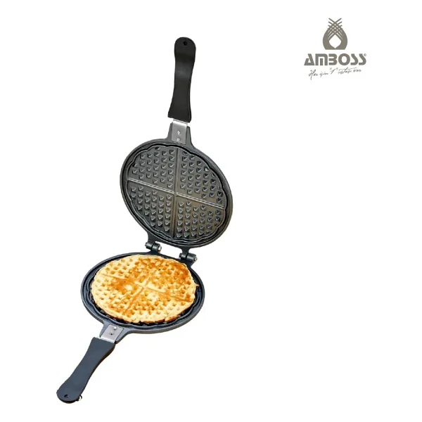Amboss Kuvars Ocak Üstü 20 cm Döküm Waffle Tavası - Görsel 3