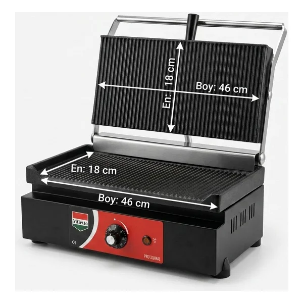 Miletto 20 Dilim Elektrikli Profesyonel Döküm Tost Makinesi Siyah - M20DS - Görsel 4