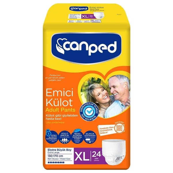 Canped Emici Külot Ekstra Büyük Boy XL 24'lü Hasta Bezi - Görsel 4