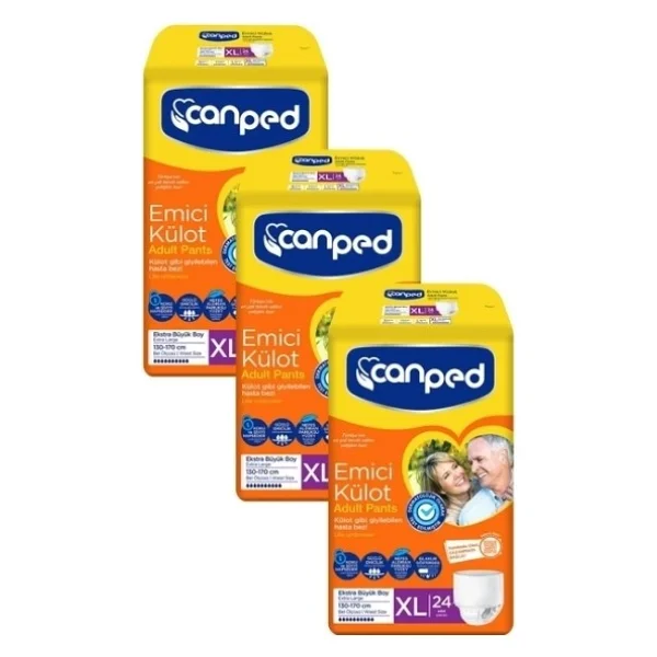 Canped Emici Külot Ekstra Büyük Boy XL 24'lü 3 Adet Hasta Bezi - Görsel 4