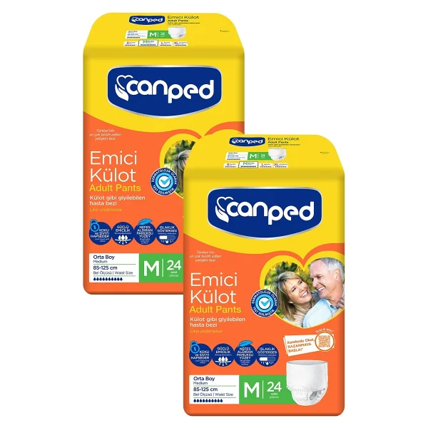 Canped Emici Külot Orta Boy M 24'lü 2 Adet Hasta Bezi - Görsel 2