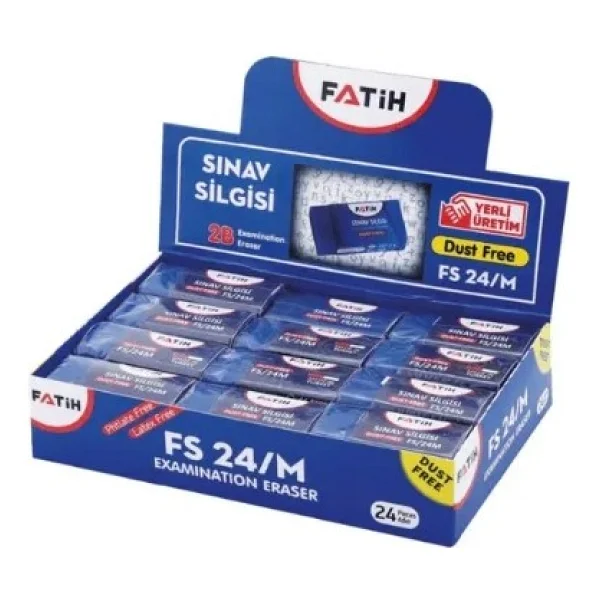 Fatih Mavi Renkli Dust Free Sınav Silgisi 24'lü Kutu Yüksek Performanslı Silgi - Görsel 4