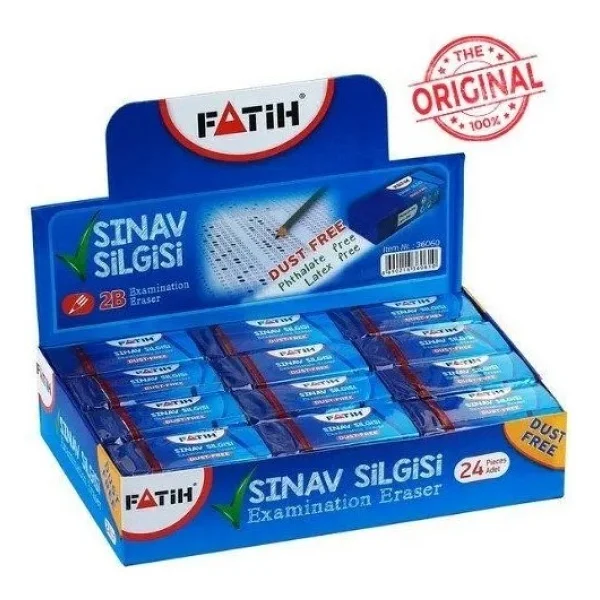 Fatih Mavi Renkli Dust Free Sınav Silgisi 24'lü Kutu Yüksek Performanslı Silgi - Görsel 8