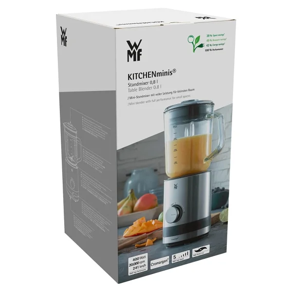 Wmf Küchenminis Kompaktmixer 400W Perfect Cut Teknolojili 0.8l Cam Hazneli 6 Bıçaklı Cromargan Paslanmaz Çelik Blender - Gri - Görsel 8
