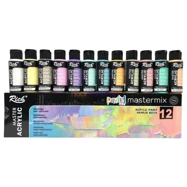 Rich Mastermix 60 cc Pastel 12'li Akrilik Boya Seti - Görsel 3
