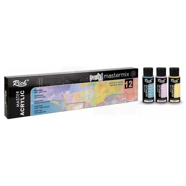 Rich Mastermix 60 cc Pastel 12'li Akrilik Boya Seti - Görsel 5