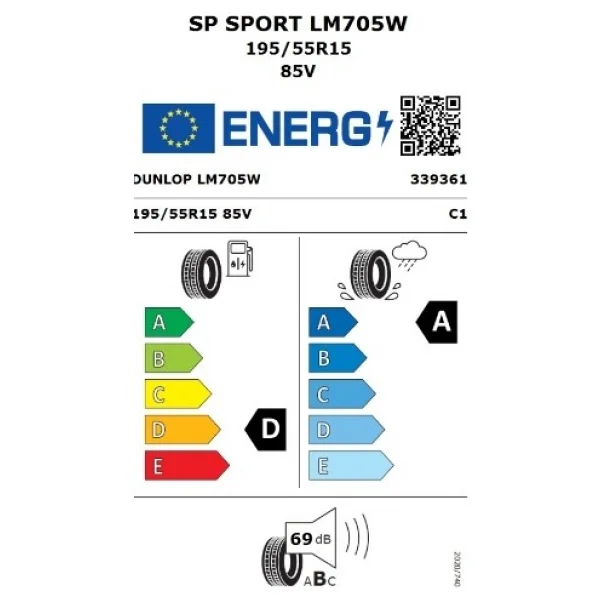 Dunlop SP Sport LM705 195/55 R15 85V XL Yaz Lastiği - 2025 - Görsel 2