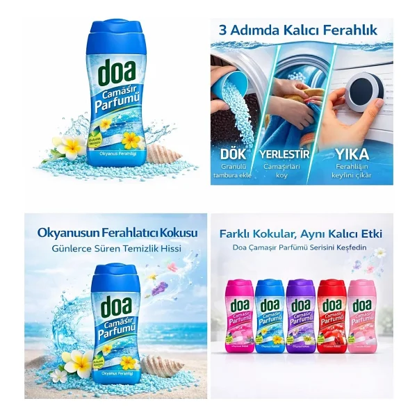 Doa Granül Çamaşır Parfümü & Çamaşır Yumuşatıcı Lilyum & Lotus 3 X 210 Gr - Görsel 3