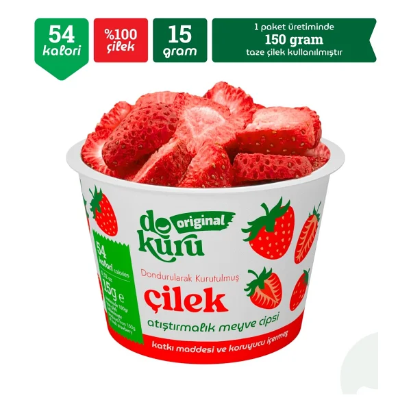 Dokuru Original Çilek Atıştırmalık Meyve Cipsi - Görsel 3