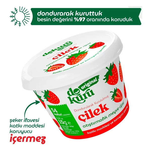 Dokuru Original Çilek Atıştırmalık Meyve Cipsi - Görsel 4