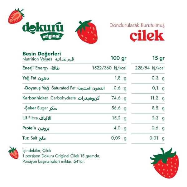 Dokuru Original Çilek Atıştırmalık Meyve Cipsi - Görsel 5