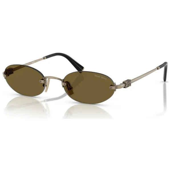 Miu Miu Logo A54S 26C09Z Old Gold-Dark Brown Kadın Güneş Gözlüğü - Görsel 8