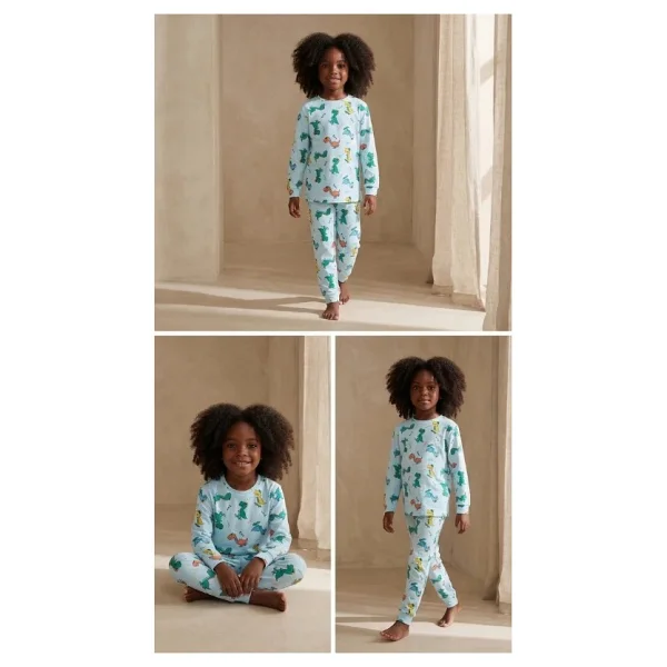 Katia & Bony Erkek Çocuk Dinozor Desenli Pijama Takımı - Görsel 4