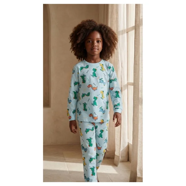 Katia & Bony Erkek Çocuk Dinozor Desenli Pijama Takımı - Görsel 5