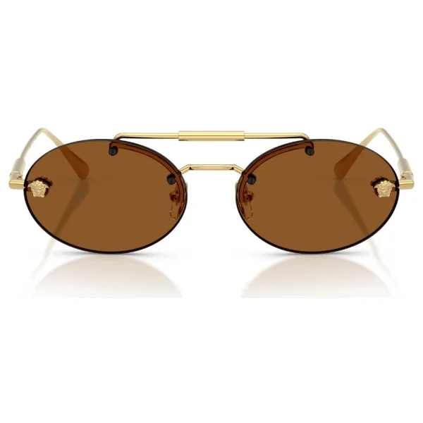 Versace VE2295 100273 Gold-Dark Brown Kadın Güneş Gözlüğü - Görsel 4