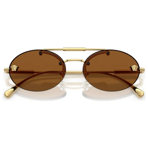 Versace VE2295 100273 Gold-Dark Brown Kadın Güneş Gözlüğü - Görsel 5