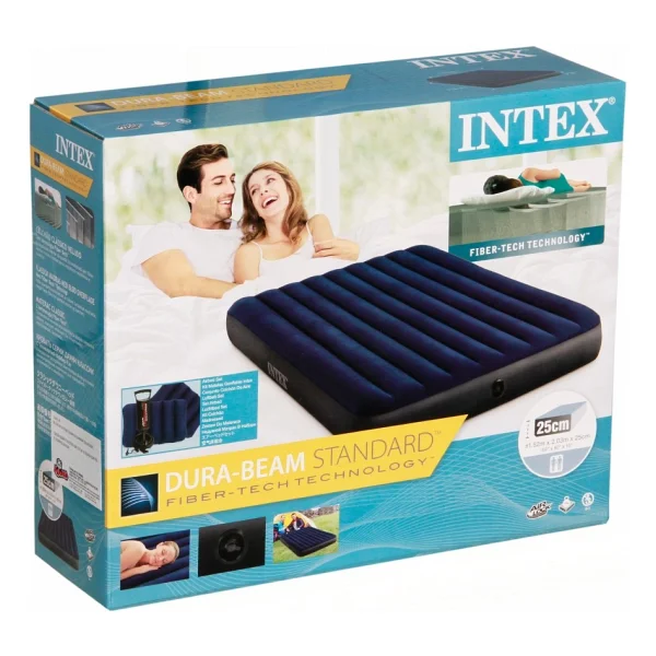 intex Çift Kişilik Şişme Yatak Seti 152x203 cm Kadife Yüzeyli 0,52 mm Vinyl Malzemeden Üretilmiştir - Görsel 3