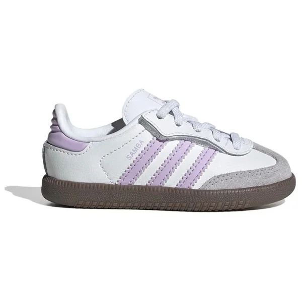 Adidas Samba OG Comfort Closure EL I JQ3193 Beyaz-Mor Bebek Spor Ayakkabı - Görsel 4