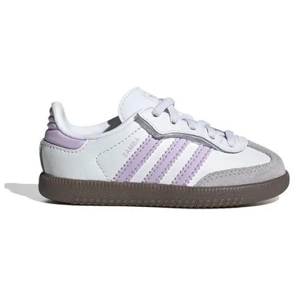 Adidas Samba OG Comfort Closure EL I JQ3193 Beyaz-Mor Bebek Spor Ayakkabı - Görsel 5