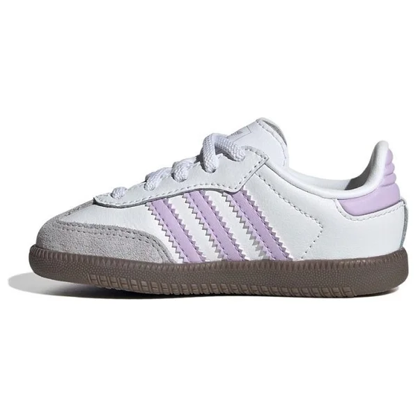 Adidas Samba OG Comfort Closure EL I JQ3193 Beyaz-Mor Bebek Spor Ayakkabı - Görsel 8