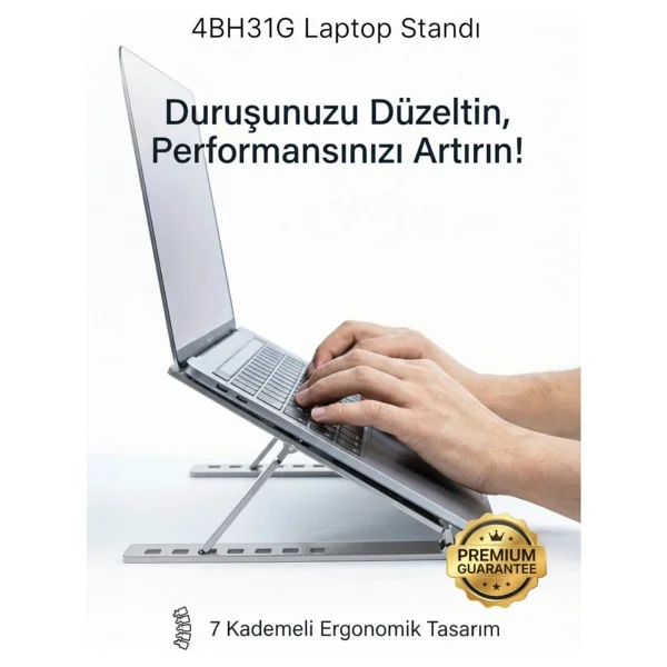 4Berry 4BH31G 17" Gri Laptop Standı - Görsel 9