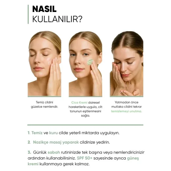 Mia Klinika Tiger Grass Ton Eşitleyici Kızarıklık Karşıtı 50 Faktör Nemlendirici Cica Krem 30 ml - Görsel 6