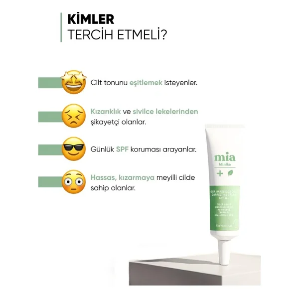 Mia Klinika Tiger Grass Ton Eşitleyici Kızarıklık Karşıtı 50 Faktör Nemlendirici Cica Krem 30 ml - Görsel 7