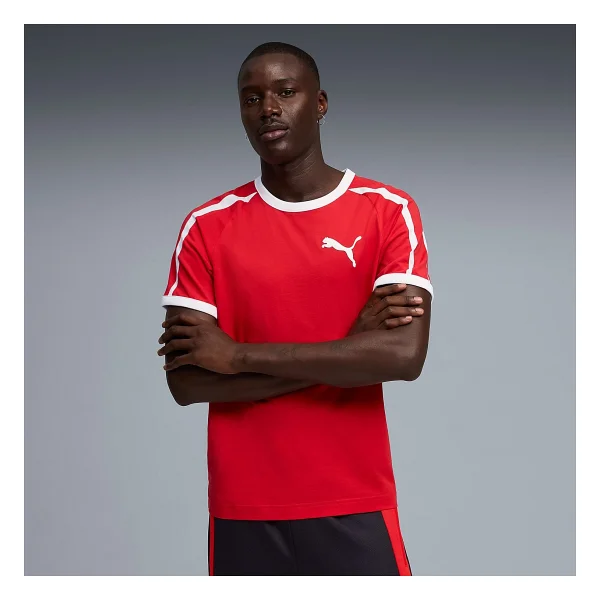 Puma T7 Big Cat Ringer 635242-11 Kırmızı Kısa Kollu Bisiklet Yaka Erkek Tişört - Görsel 8
