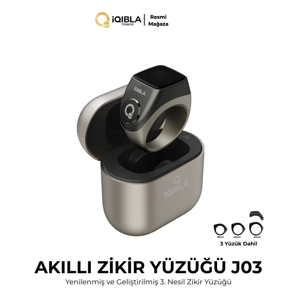 Iqibla Smart Ring J03 Pro Akıllı Zikir Yüzüğü Titanyum Gri Renk - Görsel 2