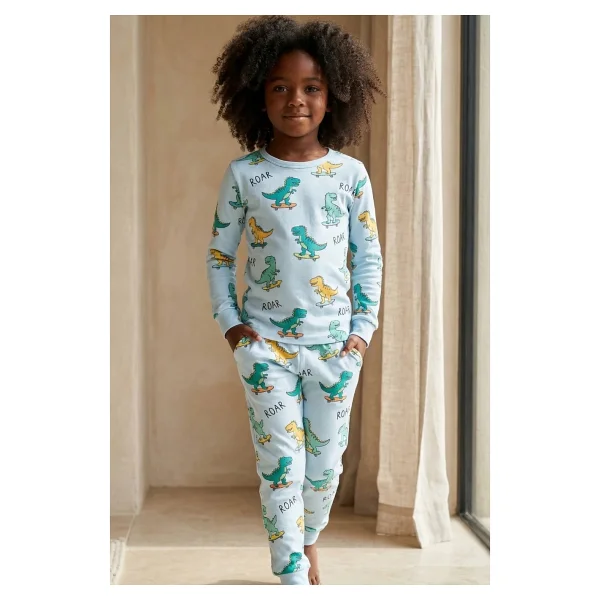 Katia & Bony Erkek Çocuk Dinozor Desenli Pijama Takımı - Görsel 6