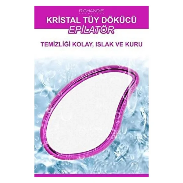 Kristal Tüy Dökücü Ağda Epilatör Crystal Eraser Epilasyon Aleti Tüy Silgisi Tüy Alıcı Fiziksel Pembe - Görsel 3