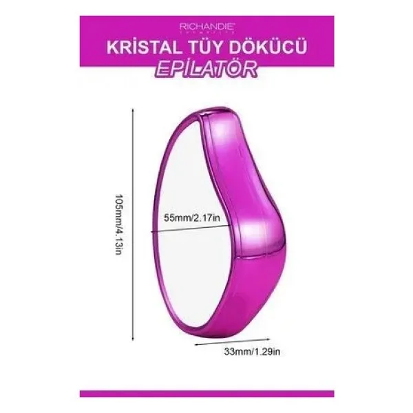 Kristal Tüy Dökücü Ağda Epilatör Crystal Eraser Epilasyon Aleti Tüy Silgisi Tüy Alıcı Fiziksel Pembe - Görsel 6