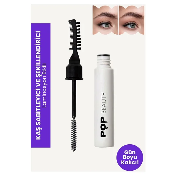 Pop Beauty Kaş Sabitleyici Ve Şekillendirici & Kaş Pomadı, 2'Li Kaş Bakım Seti Medium Brown - Görsel 3