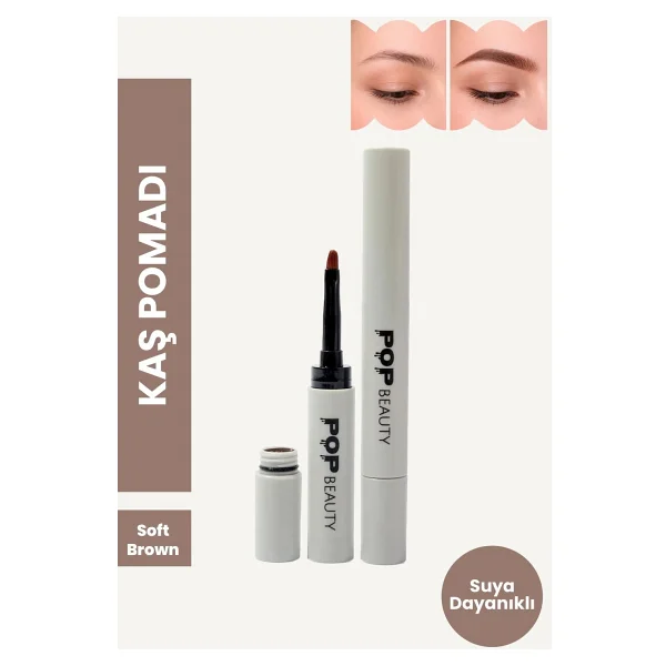 Pop Beauty Kaş Sabitleyici Ve Şekillendirici & Kaş Pomadı, 2'Li Kaş Bakım Seti Soft Brown - Görsel 2