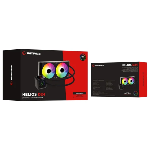 Rampage Helios D24 ARGB 240 mm Siyah İşlemci Sıvı Soğutucu - Görsel 3