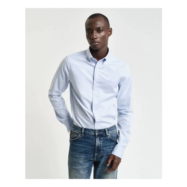 Gant Erkek Slim Fit Pamuk Gömlek - Beyaz - Görsel 7