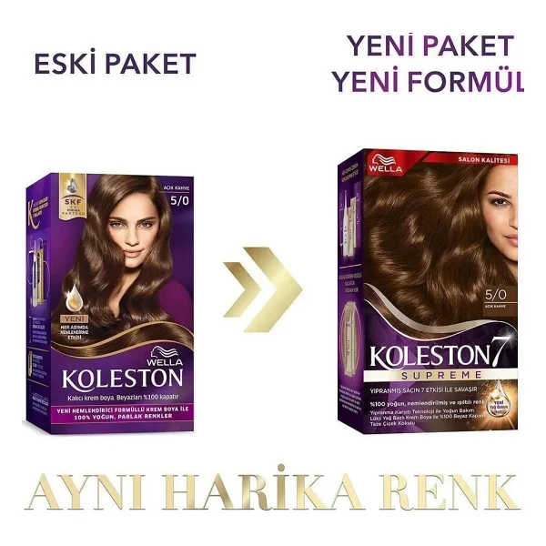 Wella Koleston Supreme Kit Saç Boyası 5/0 Açık Kahve X3 Adet - Görsel 4