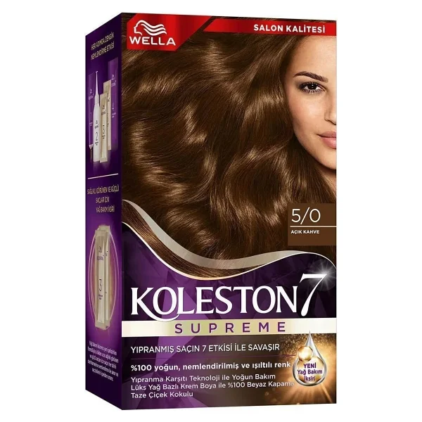 Wella Koleston Supreme Kit Saç Boyası 5/0 Açık Kahve X3 Adet - Görsel 5