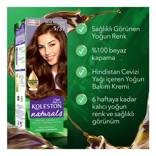 Koleston Naturals 5.37 Orta Kestane Saç Boyası - Görsel 9