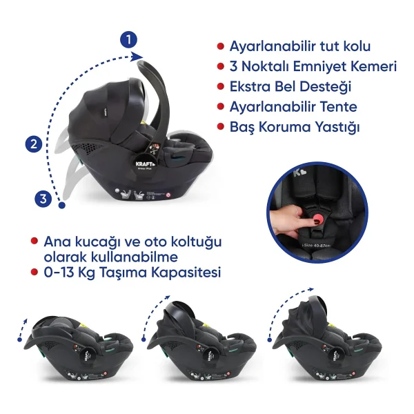Kraft Viva I-Size Travel Sistem Bebek Arabası - Görsel 3