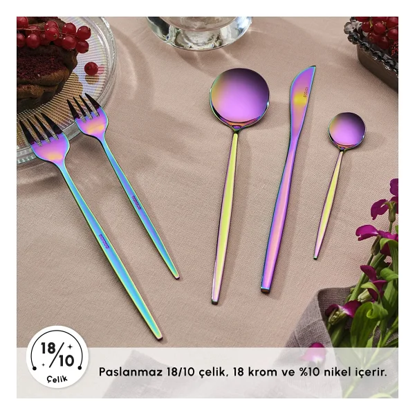 Karaca Orion Rainbow 30 Parça 6 Kişilik Çatal Kaşık Bıçak Takımı - Görsel 3