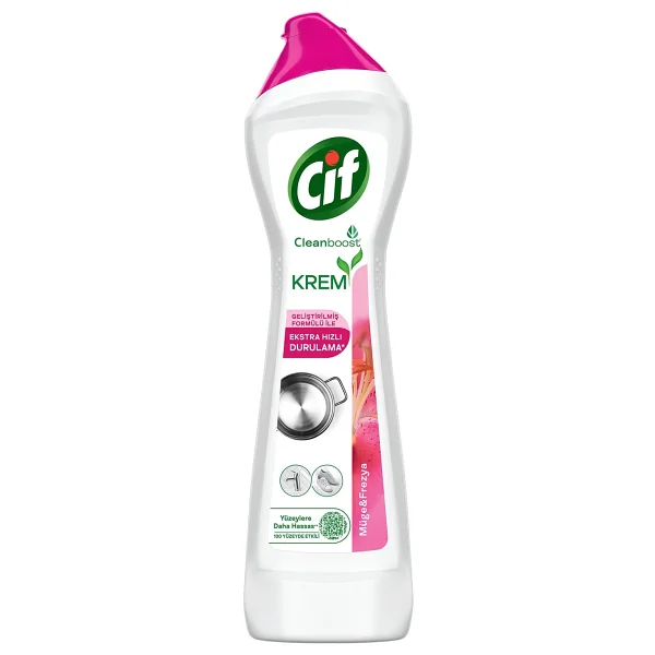 Cif Cleanboost Krem Frezya ve Müge Çiçeği Yüzey Temizleyici 500 ml - Görsel 2