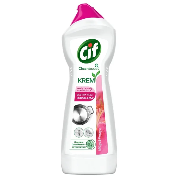 Cif Cleanboost Krem Frezya ve Müge Çiçeği Yüzey Temizleyici 750 ml - Görsel 2