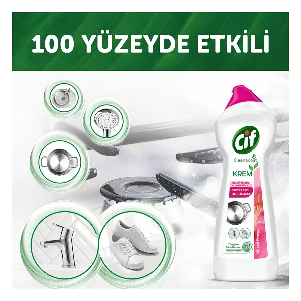 Cif Cleanboost Krem Frezya ve Müge Çiçeği Yüzey Temizleyici 750 ml - Görsel 6