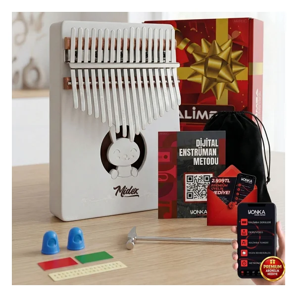 Midex KLX-456 Hakiki Maun Ağacı 17 Çelik Tuşlu Kalimba - Görsel 3